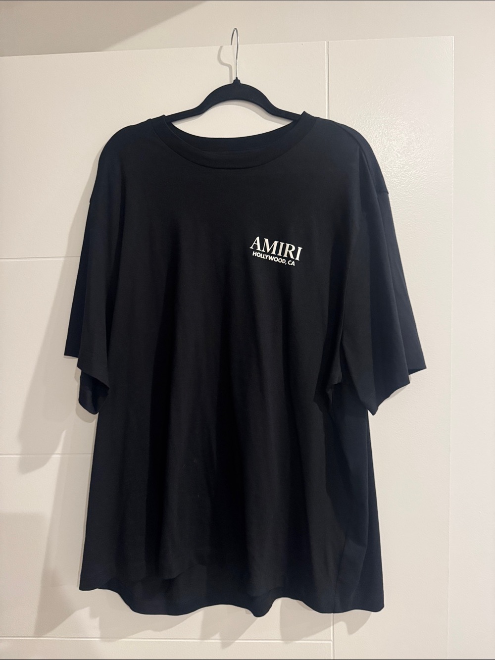 AMIRI Black Crewneck Short-Sleeve T-Shirt with White Logo